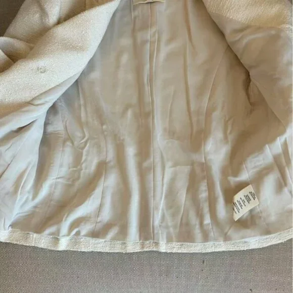 BEST L'AGENCE Brooke Open-Front Blazer Sz2/6 Ecru Cream Ivory Off White - Picture 10 of 14